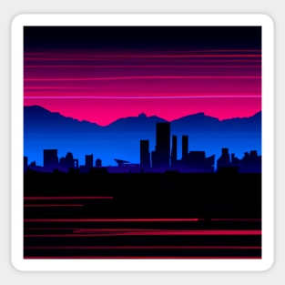 Synthwave city Sticker